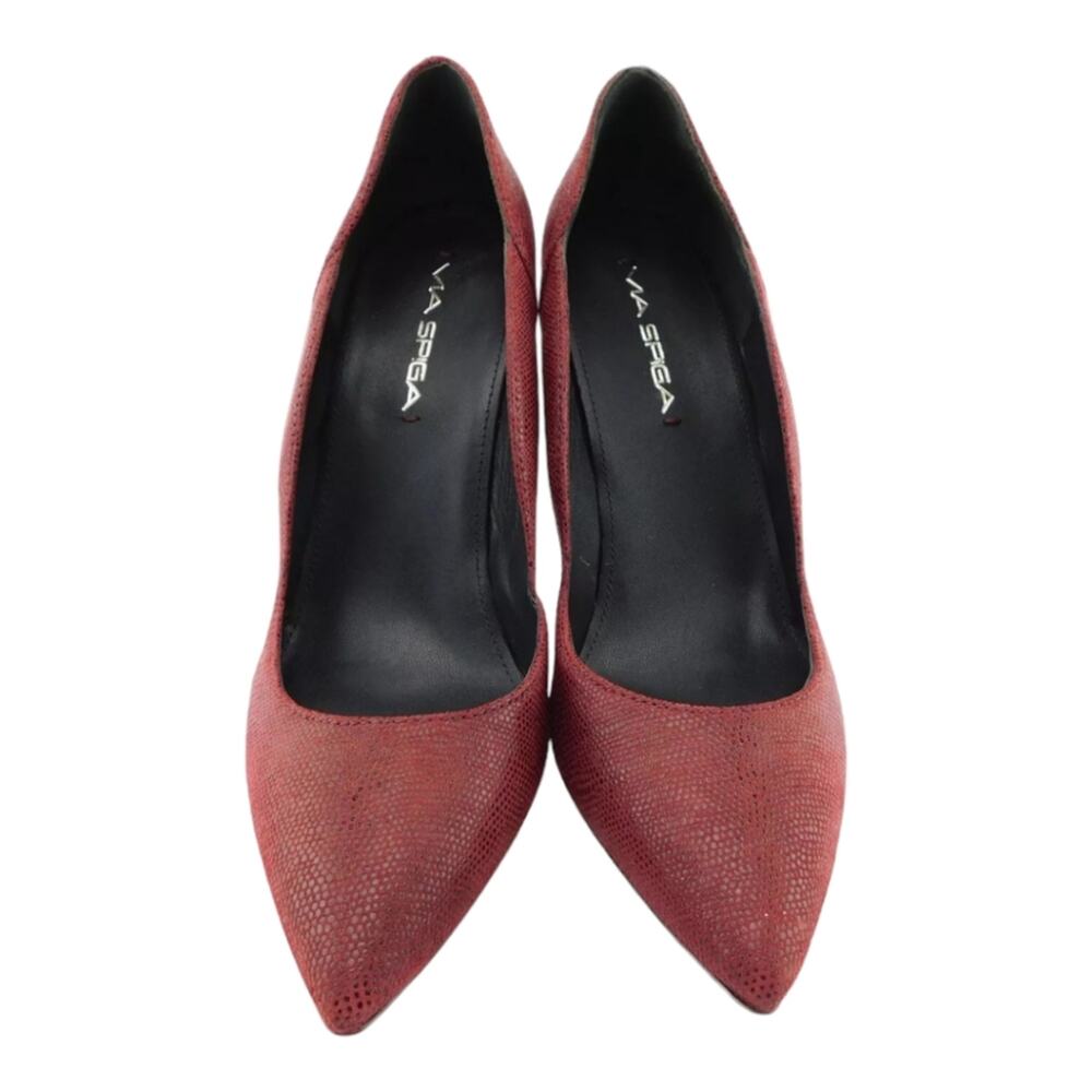 VIA SPIGA Dark Red Pin Head‎ Suede Heels Pumps Shoes Women's Size 10 New